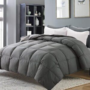 WhatsBedding All Season Feather Down Comforter Twin Size Luxurious Bed Comforter